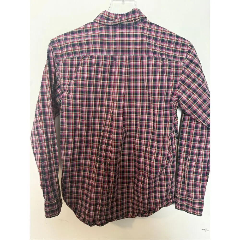 Ralph Lauren Youth Large Plaid Button Down Shirt 100% Cotton Preppy Holiday Phot